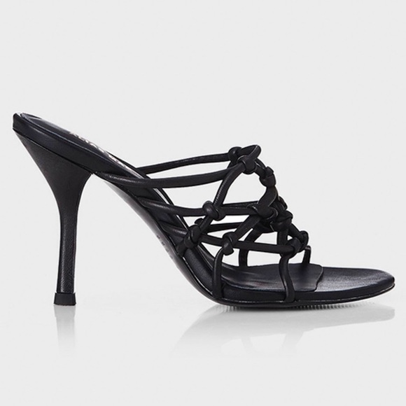 Alias Mae Meg Black Leather Heeled Sandals 37 - Picture 2 of 8